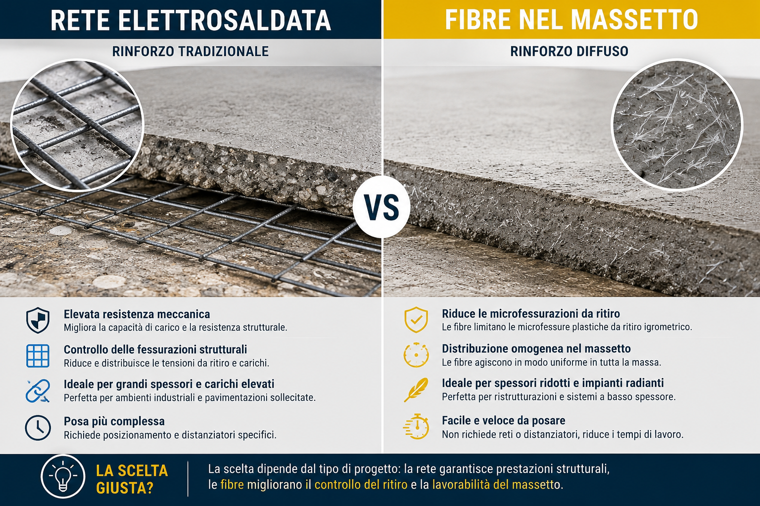 differenza tra rete elettrosaldata e fibre nel massetto - massetti.org - portale edile su massetti e pavimenti