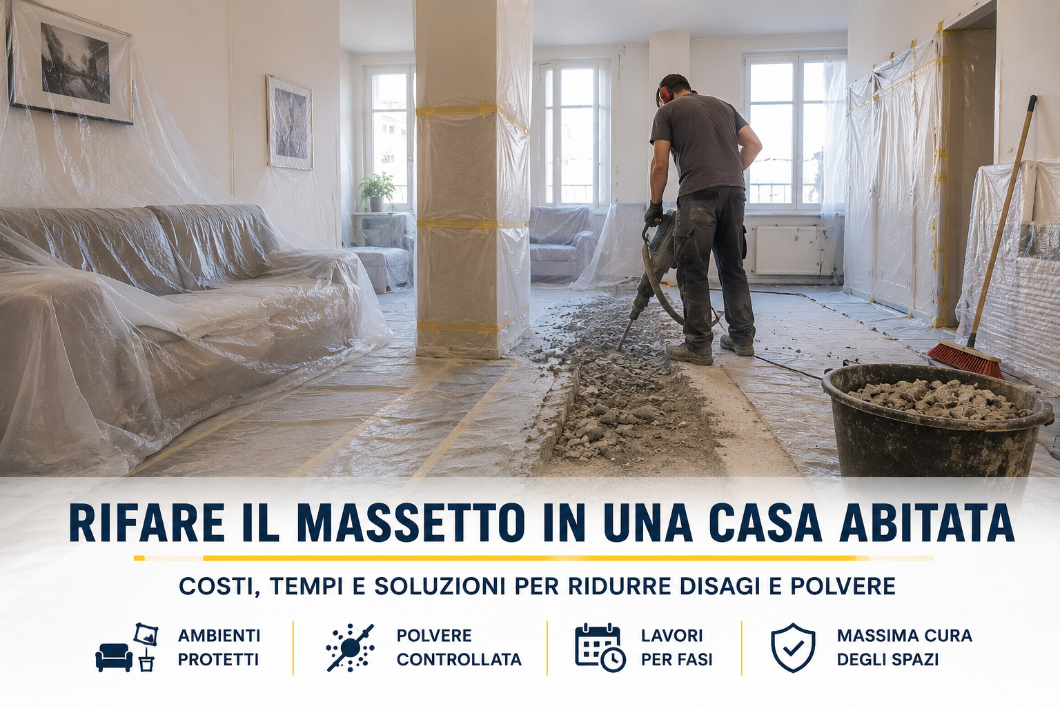 Quanto costa rifare il massetto in una ristrutturazione di una casa abitata con ambienti protetti durante i lavori - massetti.org